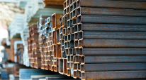 Open-air storage of square tubes